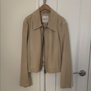 Madewell Cream Leather Jacket for Women